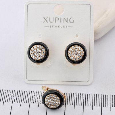 Сережки Xuping з керамікою з медичного золота позолота 18К (03813) 03813 фото