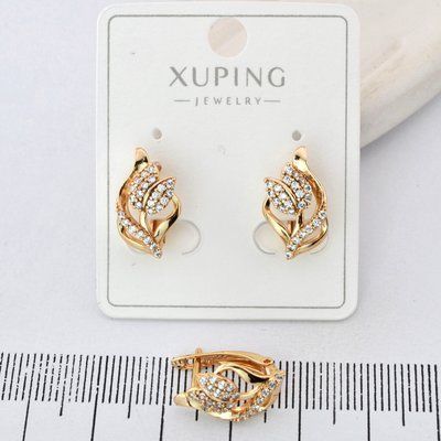 Сережки Xuping квітка з медичного золота позолота 18К (03978) 03978 фото