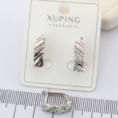 Сережки Xuping з медичного золота родій 01335 фото