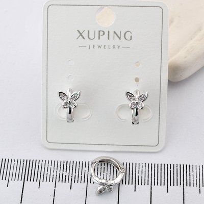Сережки Xuping метелики з медичного золота родій (03570) 03570 фото