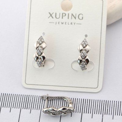 Сережки Xuping з медичного золота родій (01408) 01408 фото