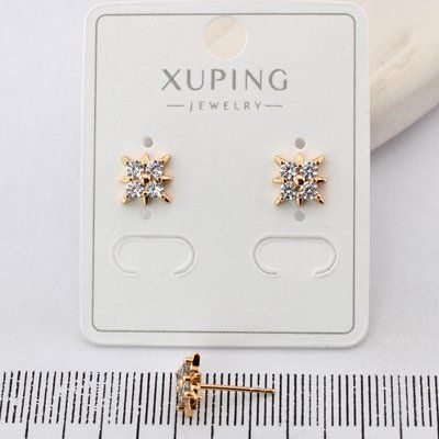 Сережки Xuping гвоздики (пусеты) из медицинского золота позолота 18К (04067) 04067 фото