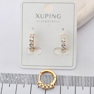 Сережки Xuping з медичного золота позолота 18К (03673) 03673 фото