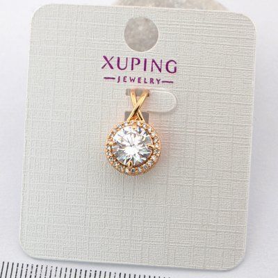 Кулон Xuping с белым камнем из медицинского золота позолота 18К (01803) 01803 фото