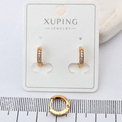 Сережки Xuping кольца 1 см из медицинского золота позолота 18К (03820) 03820 фото