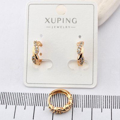 Сережки Xuping ДНК з медичного золота позолота 18К (02796) 02796 фото