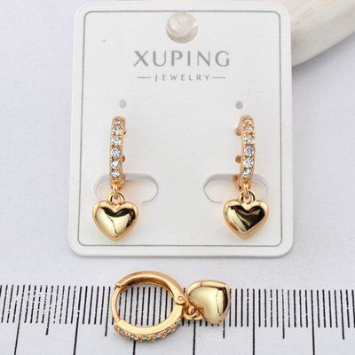 Сережки Xuping сердечки из медицинского золота позолота 18К (03985) 03985 фото