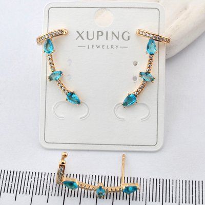 Сережки+кафи Xuping з медичного золота позолота 18К (00268) 00268 фото