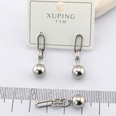 Сережки Xuping TTM гвоздики (пусеты) из медицинского золота родий (01952) 01952 фото