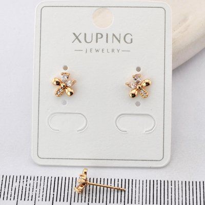 Сережки Xuping гвоздики (пусеты) цветок из медицинского золота позолота 18К (04070) 04070 фото