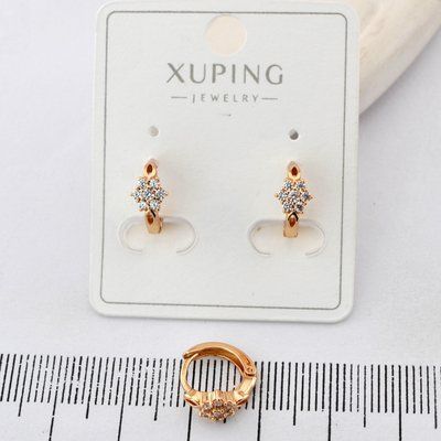 Сережки Xuping квітка з медичного золота позолота 18К (03728) 03728 фото