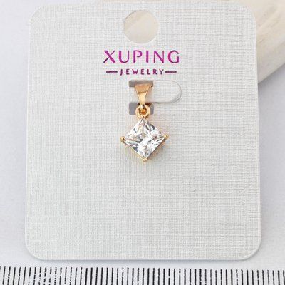 Кулон Xuping ромб білий камінь з медичного золота позолота 18К (04166) 04166 фото