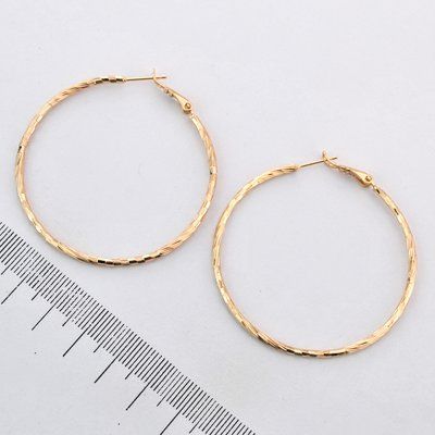 Сережки Xuping кільця 5 см з медичного золота позолота 18К (03723) 03723 фото