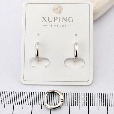 Сережки Xuping кольца 1.1 см из медицинского золота родий (03829) 03829 фото