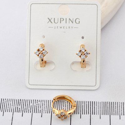 Сережки Xuping з медичного золота позолота 18К (03730) 03730 фото