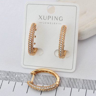Сережки Xuping з медичного золота позолота 18К (04078) 04078 фото