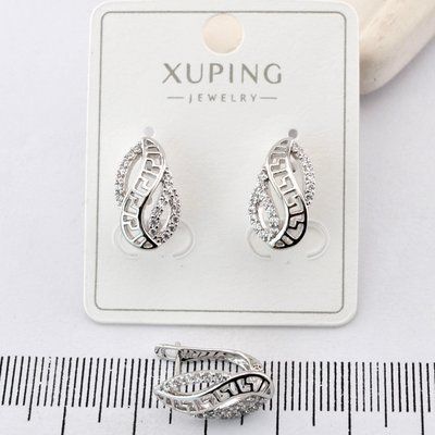 Сережки Xuping из медицинского золота родий (03831) 03831 фото