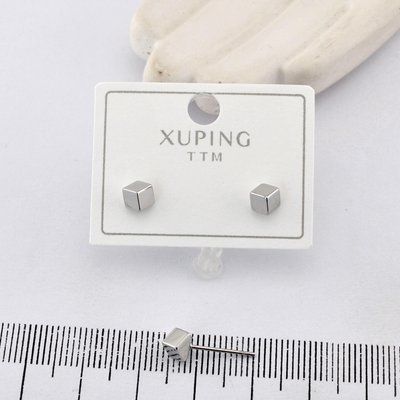 Сережки Xuping TTM гвоздики (пусеты) из медицинского золота родий (03587) 03587 фото